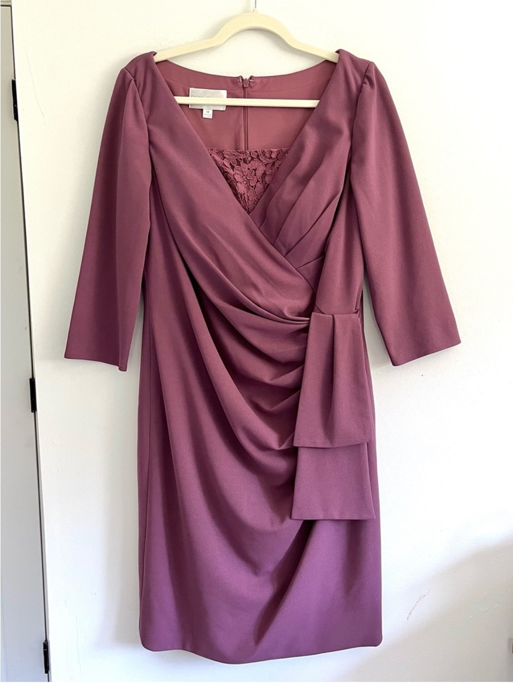 Oleg Cassini Mauve Plum Mother Of The Bride Dress Modest Wedding Guest Size 14